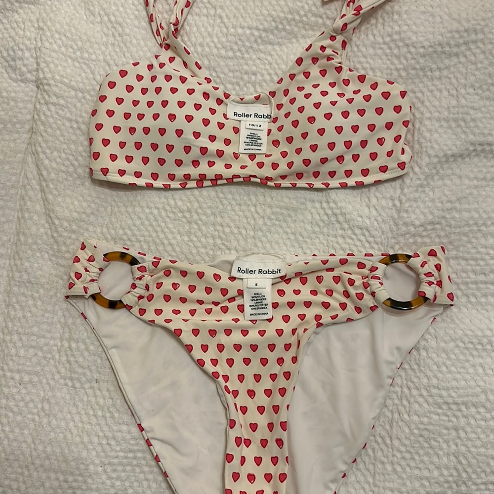 Roller rabbit, pink heart swimsuit